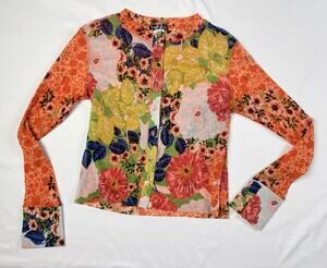 Petit Pois by Viviana G Top Shirt Botanical Gypsy Sheer Mesh Y2K S